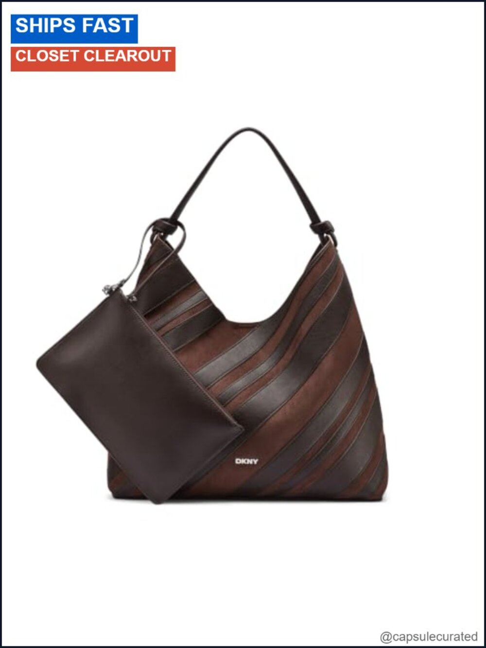 DKNY Paula Hobo Bag Top Handle Snap Closure Spacious